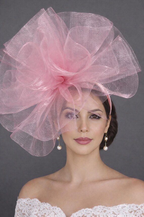 Pink Fascinator Hat, Kentucky Derby Hat, Wedding Guest Hat  display picture 3