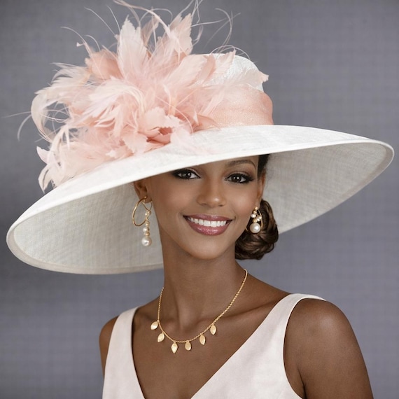 Wide Brim Kentucky Derby Hat, Ascot Hat for Wedding & Tea  display picture 3