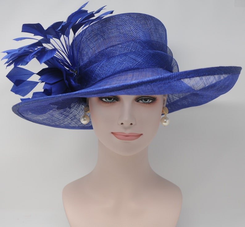 Royal Blue Kentucky Derby Hat Church Hat Wedding Hat Easter Etsy