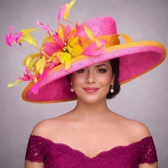 Wide Brim Sinamay Hat Kentucky Derby Hat, Kentucky Oaks  display picture 2