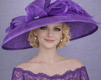 Cappello Da Sposa In Satin Con Cristallo E Fiore – Tesa Larga Per Cerimonie E Kentucky Derby - Foto 3
