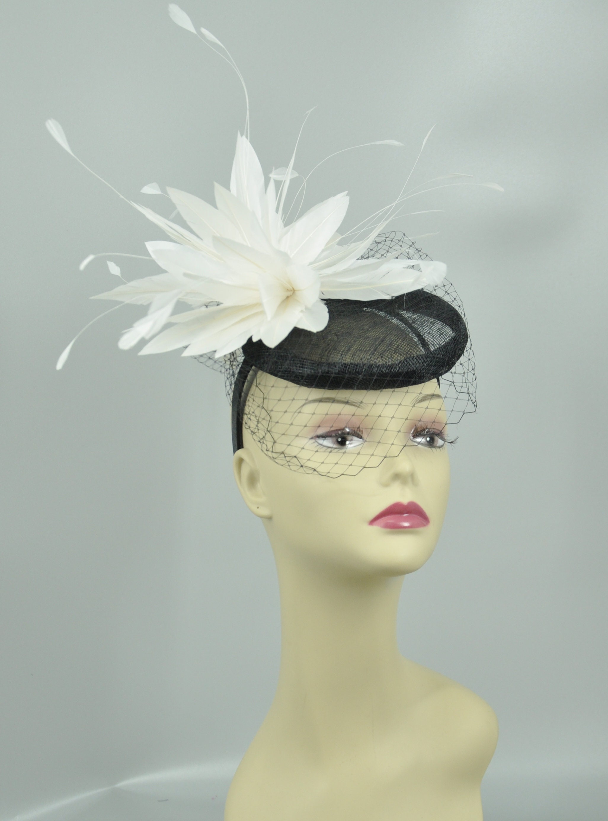 Vintage Sinamay Fascinator Hat Feather Headband for Weddings Tea Parties Pink Fascinator Hats For Women GIBZ Women main image 3