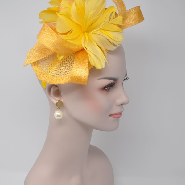 Yellow Fascinator Etsy