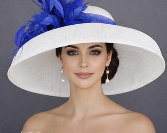 Jessica Wide Straw Boater Ribbon Tie Hat - Etsy display picture 3