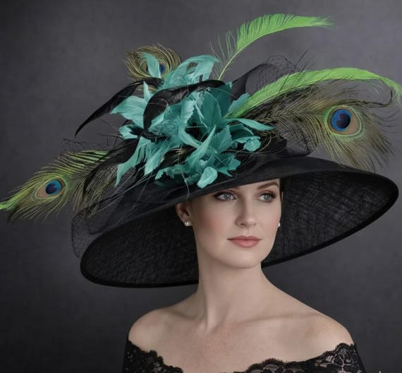 Wide Brim Kentucky Derby Hat, Ascot Hat for Wedding & Tea  display picture 2