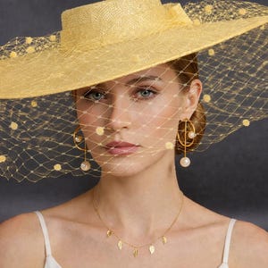 Yellow Boater Hat - Etsy display picture 2