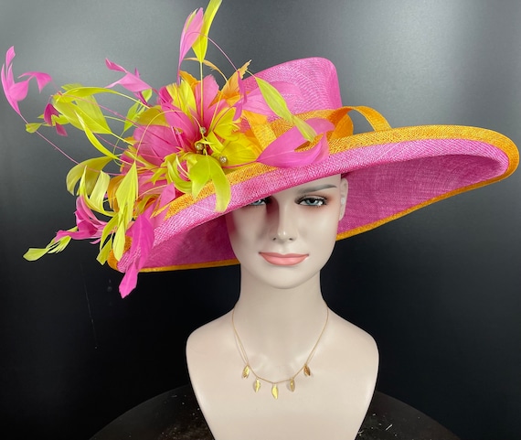 Wide Brim Sinamay Hat Kentucky Derby Hat, Kentucky Oaks 