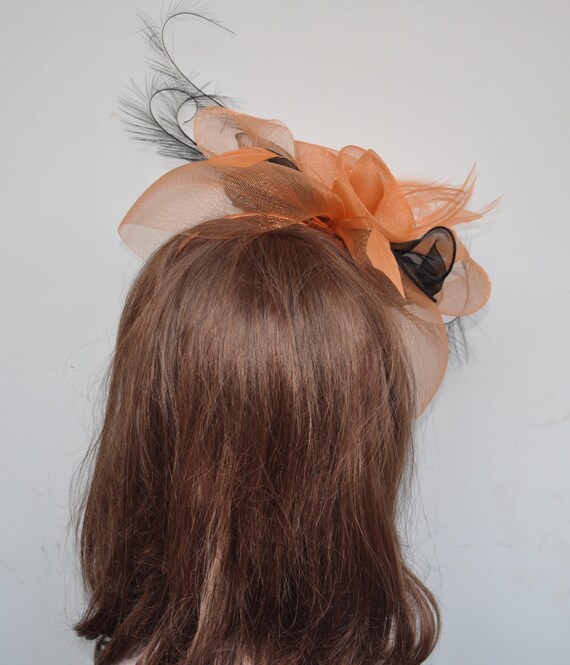 Derbywedding Feather Floral Organza Headband Fascinator Hat  display picture 1