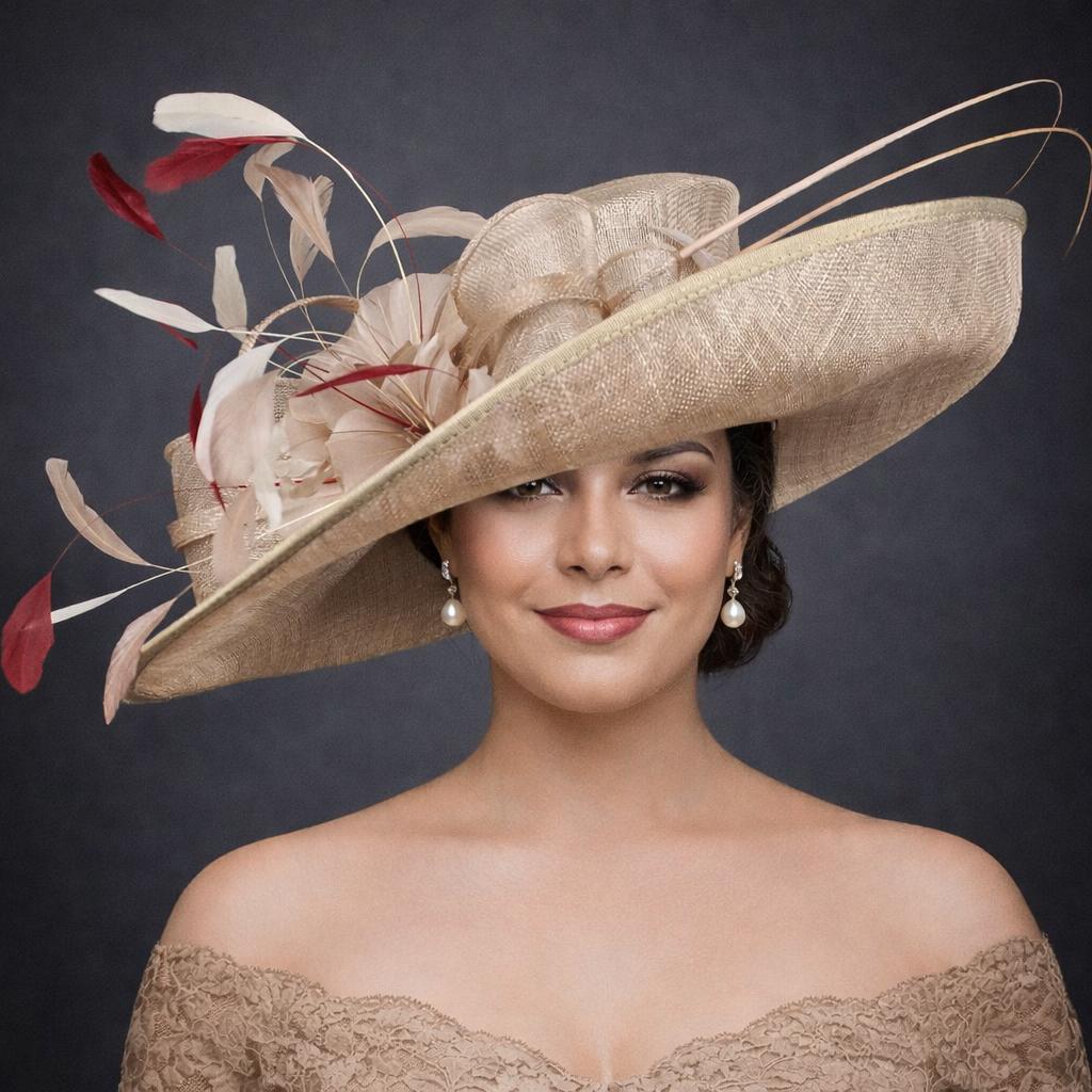 Taupe Church Hat - Etsy display picture 3