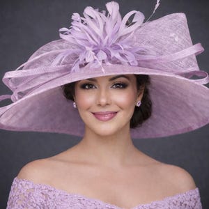 Lilac Wide Brim Hat - Etsy display picture 1