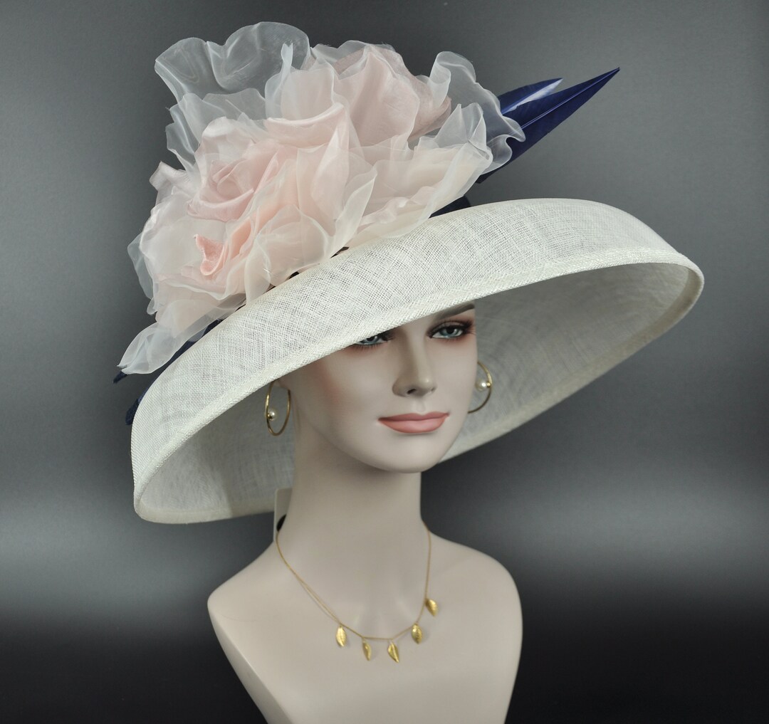 Audrey Hepburn Style Dome Hat Kentucky Derby Hat Tea Party Carriage