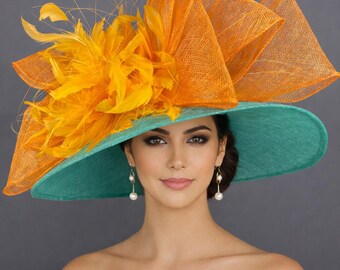 Stylish Yellow Hat with Feather Accent Equestrian design Charlie 1 Horse Yellow Smoke Show Hat – West 20 Saddle Co main image 4