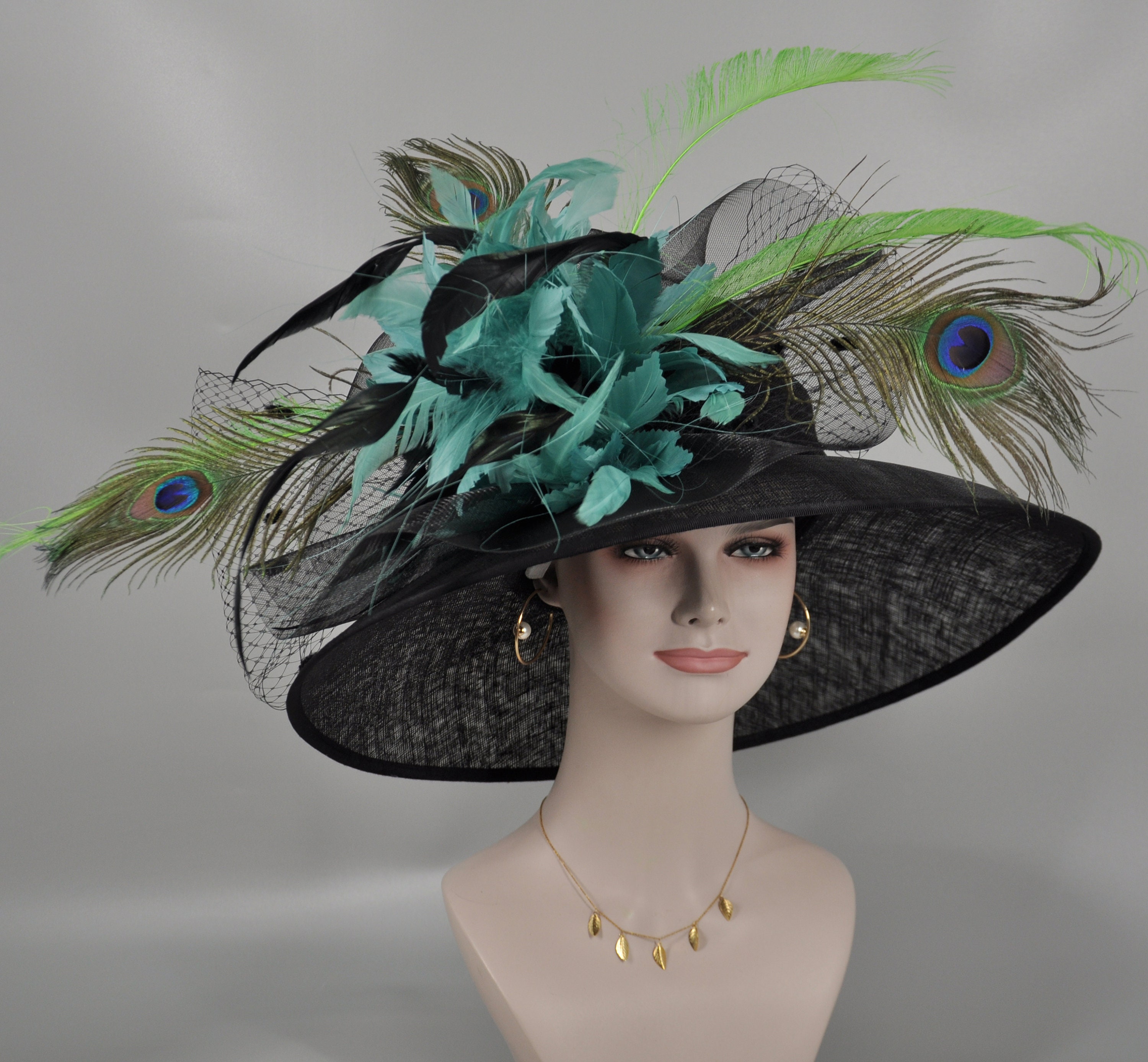 Hats with feathers 2025 and flowers