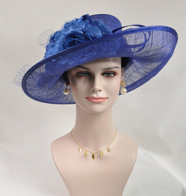 Royal Blue Kentucky Derby Hat Church Hat Wedding Hat Easter Etsy