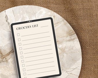 Simple Grocery List Printable | Fillable Shopping List PDF (2 Colors)