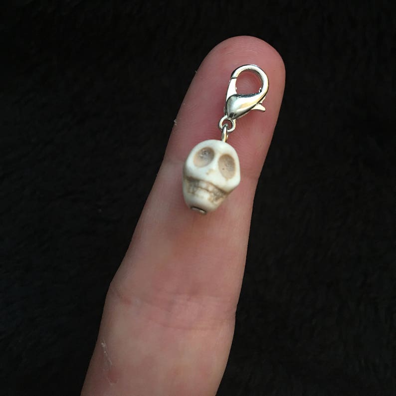 purse 80p UK P/&P Handmade 3D day if the dead skull bracelet charm clip silver sugar skull pendant clip for zips pets collar jewellery la