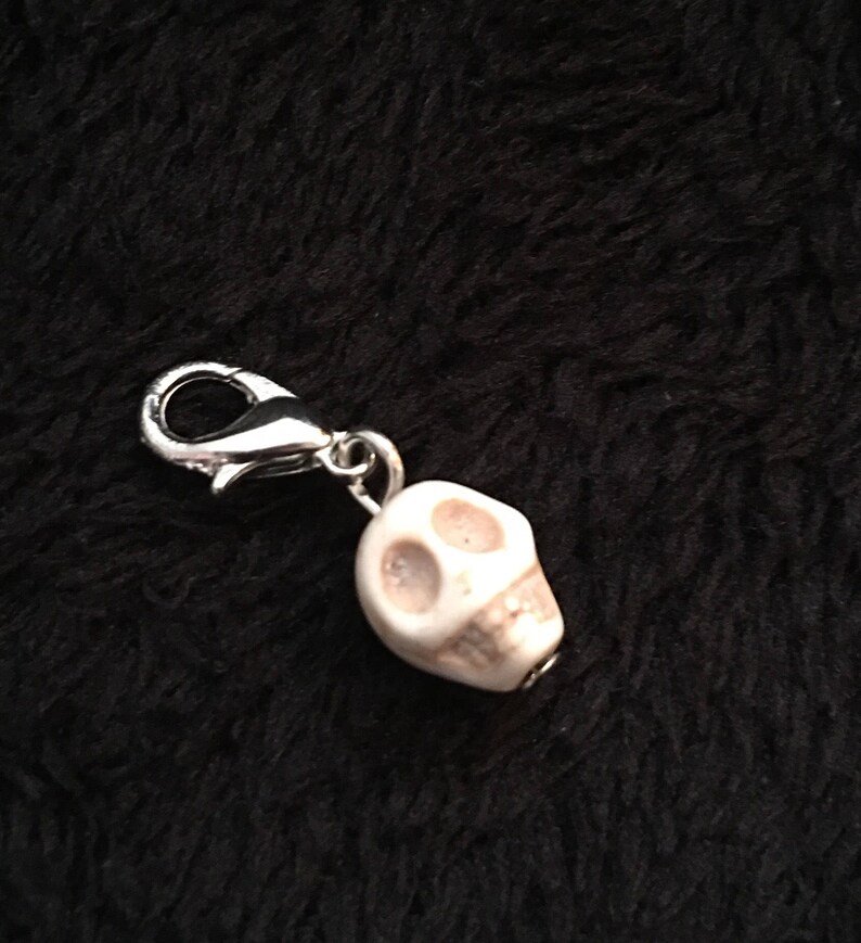 purse 80p UK P/&P Handmade 3D day if the dead skull bracelet charm clip silver sugar skull pendant clip for zips pets collar jewellery la