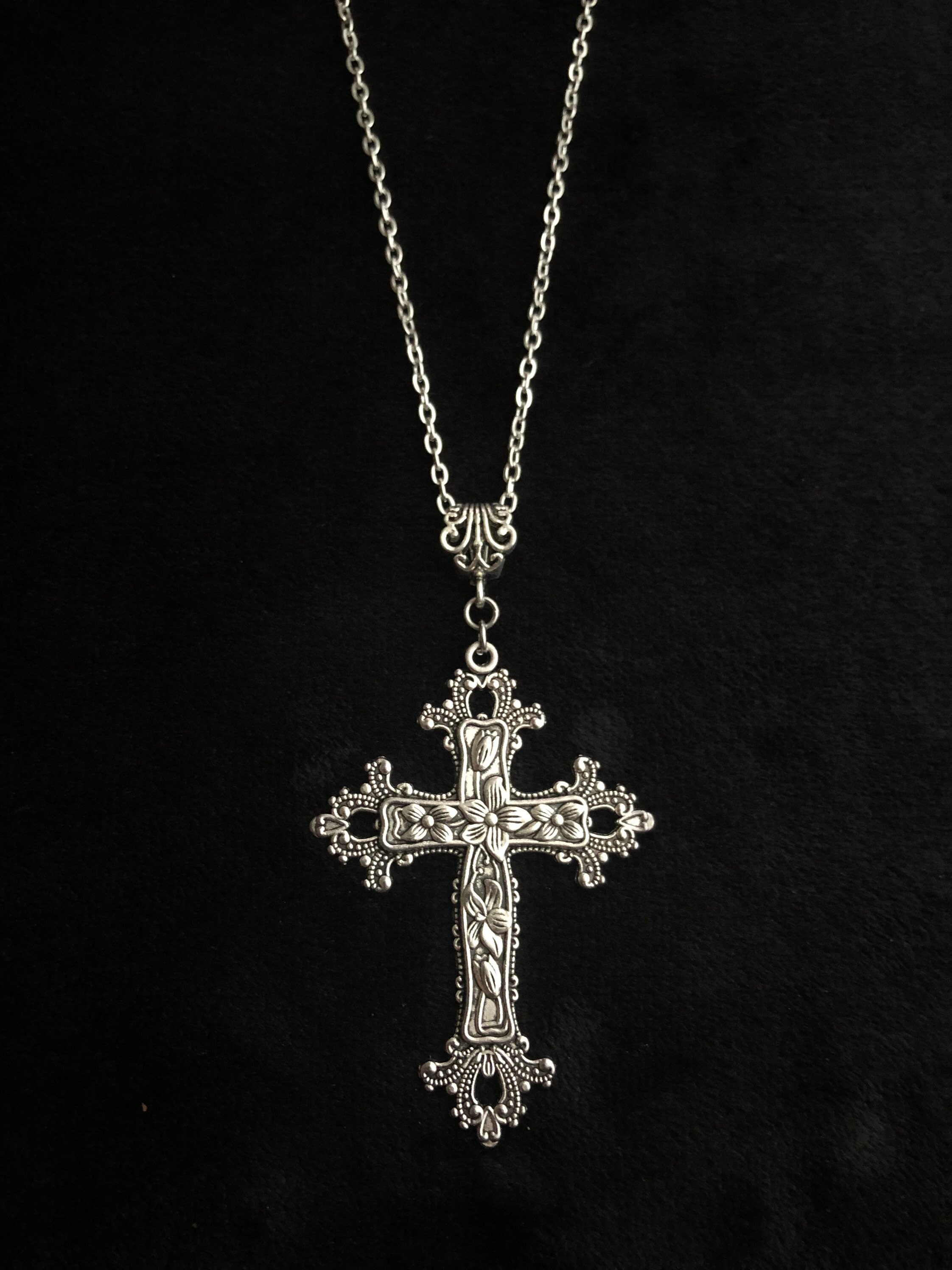 Handmade Large Victorian Cross Necklace Long 30 Chain God | Etsy UK