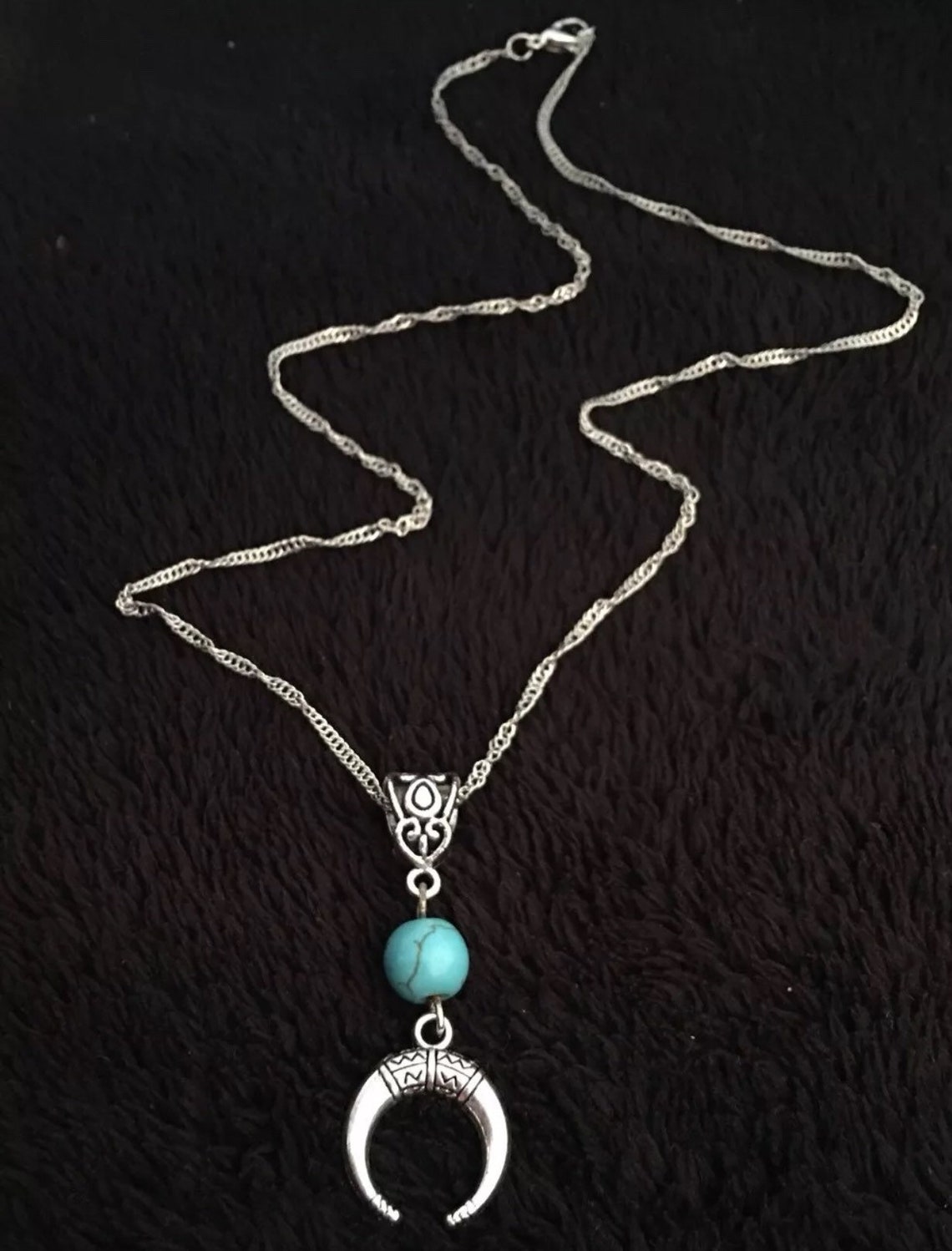 Handmade Crescent Moon Necklace Pendant Indian Native American Etsy