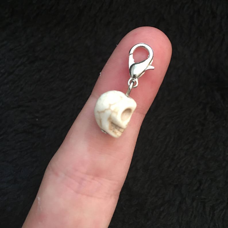 purse 80p UK P/&P Handmade 3D day if the dead skull bracelet charm clip silver sugar skull pendant clip for zips pets collar jewellery la
