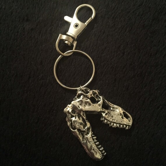 80p Uk P Handmade T Rex Dinosaur Skull Pendant Key Ring
