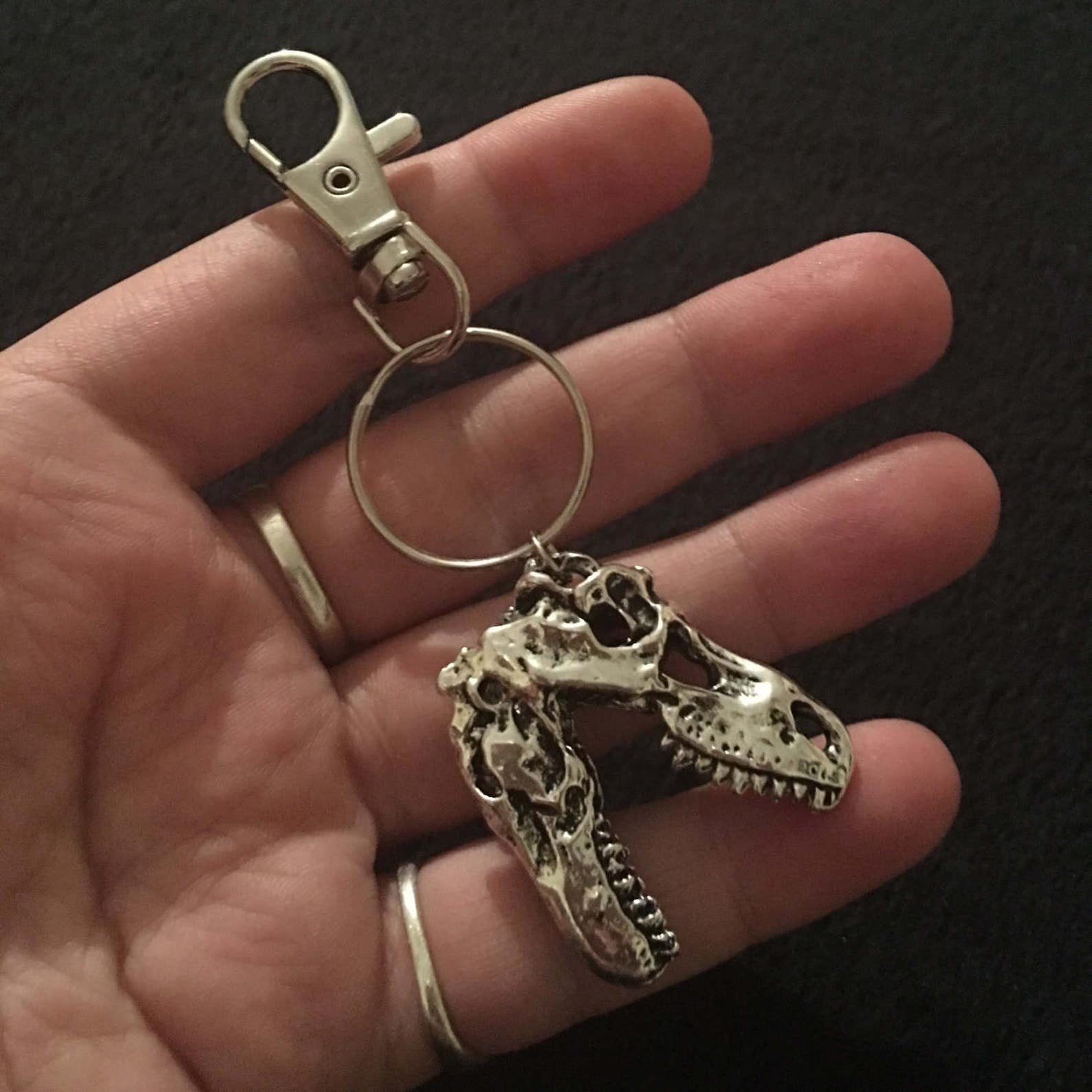 Handmade Trex Dinosaur Skull Pendant Key Ring Key Chain Etsy