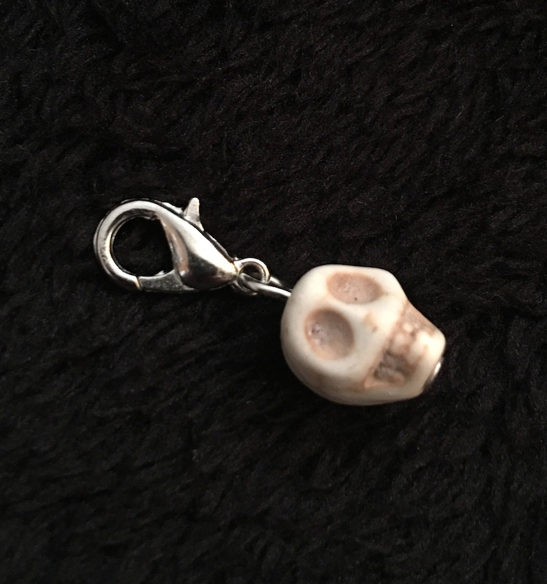 purse 80p UK P/&P Handmade 3D day if the dead skull bracelet charm clip silver sugar skull pendant clip for zips pets collar jewellery la