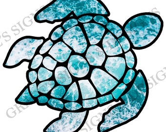 Sea Turtle Ocean Design File SVG, JPEG, PNG for Shirts, Decals, Stickers, Cricut, Silhouette