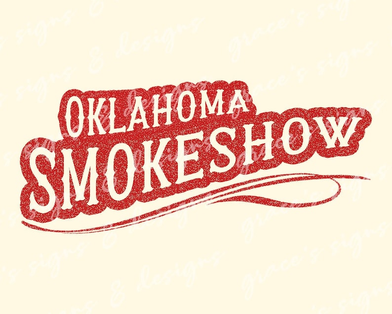 Oklahoma Smokeshow Country Music Lyrics Design File JPEG PNG - Etsy