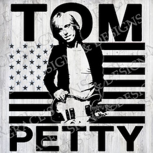 Tom Petty American Flag Design File SVG, JPEG, PNG para camisas, calcomanías, letreros, cricut, silueta