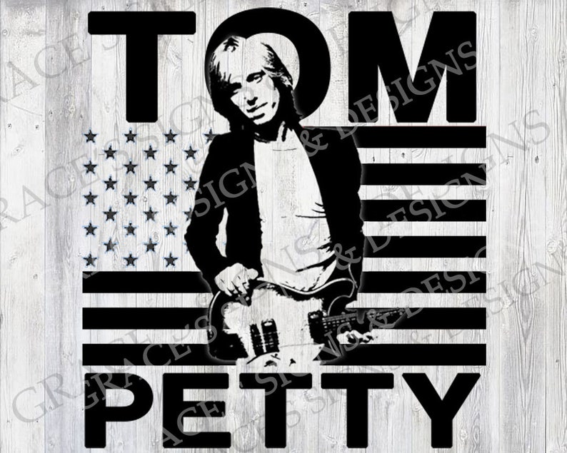 Tom Petty American Flag Design File SVG JPEG PNG for shirts | Etsy