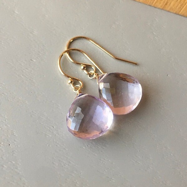 Pink Amethyst Earrings // Gold Earrings // Refined Bohemian // Boho Luxe // Boho Style // Bridal Earrings