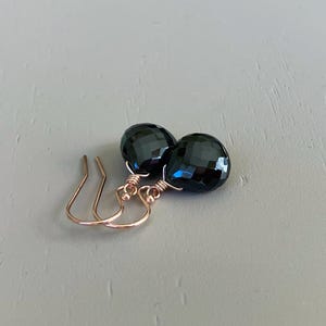 Black Spinel Earrings: 14k Rose Gold Filled Gemstone Jewelry image 3