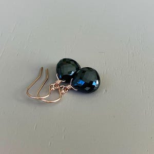 Black Spinel Earrings: 14k Rose Gold Filled Gemstone Jewelry image 8