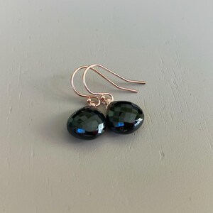 Black Spinel Earrings: 14k Rose Gold Filled Gemstone Jewelry image 4