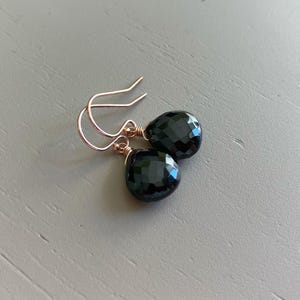 Black Spinel Earrings: 14k Rose Gold Filled Gemstone Jewelry image 6