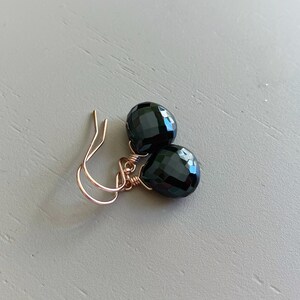 Black Spinel Earrings: 14k Rose Gold Filled Gemstone Jewelry image 7