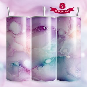 Watercolor Abstract Sublimation PNG, Alcohol Ink 20oz Skinny Tumbler wrap, Pastel Marble Design, Printable Tumbler Wrap, DIGITAL ONLY
