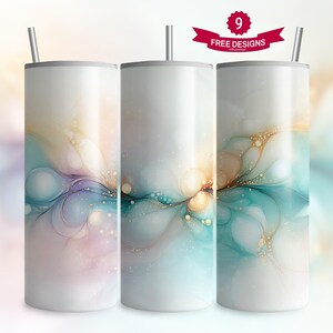 Abstract Watercolor Art Digital File 20oz Skinny Tumbler wrap Sublimation PNG, Whimsical Pastel Marble Tumbler Design, DIGITAL ONLY