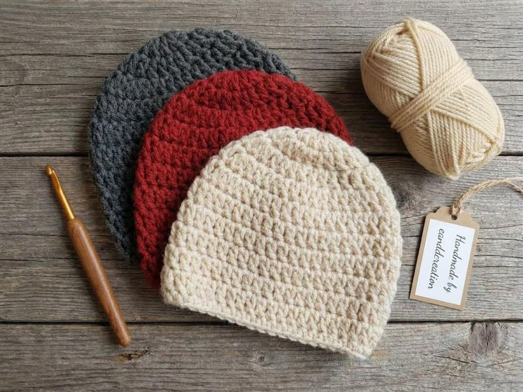 10 Sizes Basic Hat Crochet Pattern - Easy Crochet Beanie PDF Pattern ...