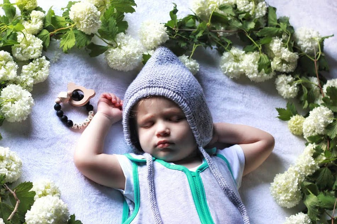 Knit Pixie Hat Gray Pixie Baby Boy Pixie Hat Newborn Etsy