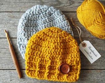 Easy Crochet Baby Beanie Pattern: 3 Sizes (PDF Pattern)