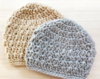Easy Hat Crochet Pattern - 4 Sizes Crochet Hat Pattern - Baby Hat Crochet Pattern - Simple Crochet Beanie PDF Pattern - Crochet Baby Hat