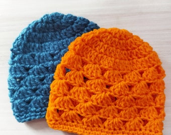 Baby Hat Crochet Pattern - Easy Baby Beanie PDF Pattern - Crochet Baby Hat - 0- 3 Months, 3-6 Months, 6-12 Months, Instant Download