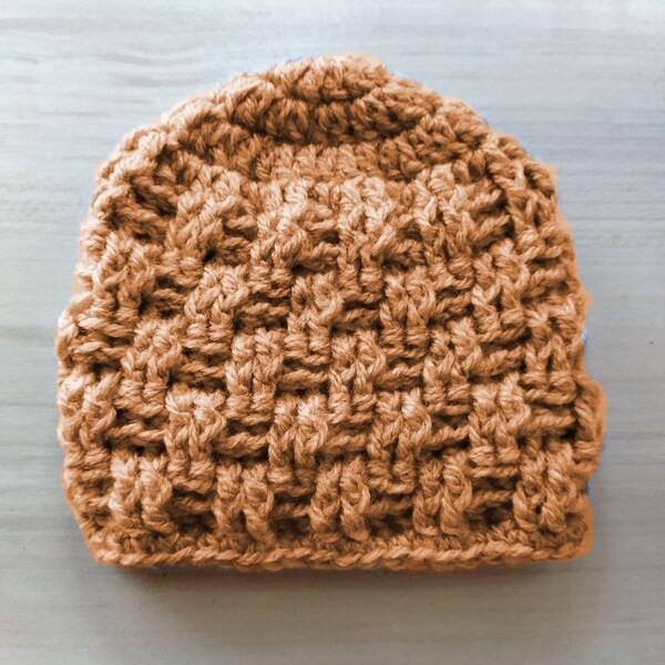 Easy Baby Hat Crochet Pattern - Crochet Baby Hat PDF Pattern - 0- 3 months - 3-6 months - 6-12 months - Crochet Tutorial - Simple Baby Hat