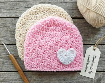 Crochet Baby Girl Hat PATTERN - Easy Baby Hat Crochet Pattern - Baby Beanie PDF Pattern - Instant Download - Crochet Hat Pattern