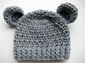 Handcrafted Gray Crochet Baby Bear Hat - Cozy Gray Wool Baby Bear Hat - Gray Crochet Bear Hat for Babies product logo