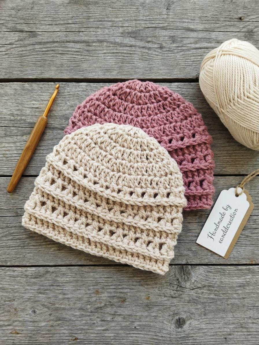 Crochet Hat PDF Pattern - Baby Girl Hat Crochet Pattern - Easy Baby ...