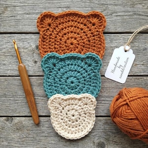 Bear Coaster Crochet Pattern: 3 Sizes (PDF Pattern)