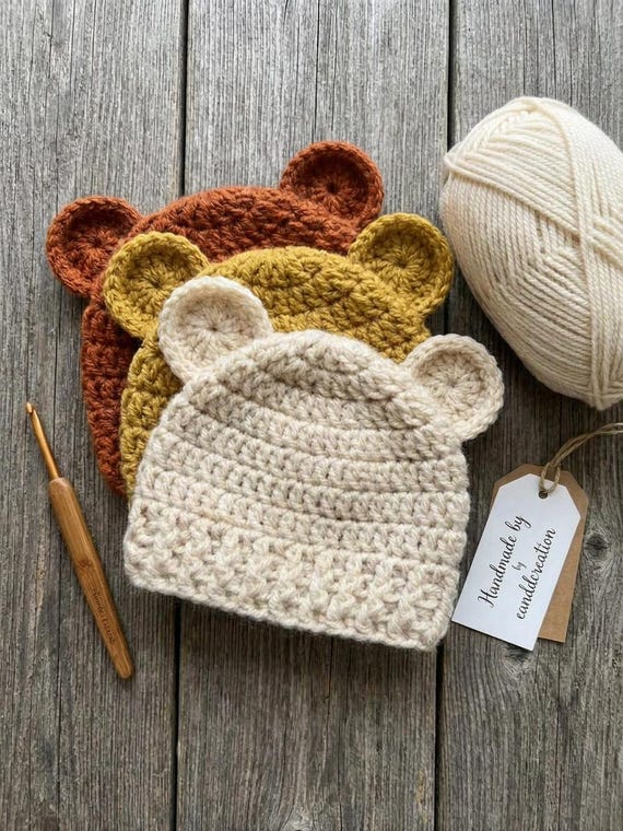 Crochet Bear Hat PDF Pattern: 6 Sizes, Newborn to 10 Years  display picture 1